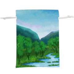 Landscape Nature Art Trees Water  Lightweight Drawstring Pouch (xl) by Simbadda
