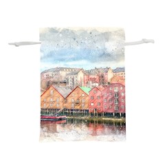 Architecture City Buildings River Lightweight Drawstring Pouch (l) by Simbadda