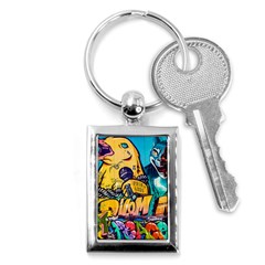 Graffiti Street Art Mountains Wall Key Chain (rectangle) by Simbadda