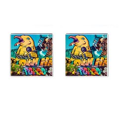 Graffiti Street Art Mountains Wall Cufflinks (square) by Simbadda