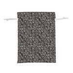 White Swirls On Gray Lightweight Drawstring Pouch (S) Front
