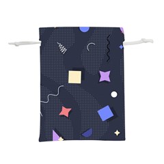Memphis Pattern With Geometric Shapes Lightweight Drawstring Pouch (m) by Vaneshart