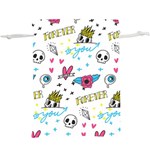 Emo Teens Doodle Seamless  Lightweight Drawstring Pouch (XL) Back