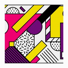 Memphis Colorful Background With Stroke Medium Glasses Cloth (2 Sides) by Vaneshart
