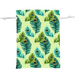 Peacock Feather Pattern  Lightweight Drawstring Pouch (xl) by Vaneshart