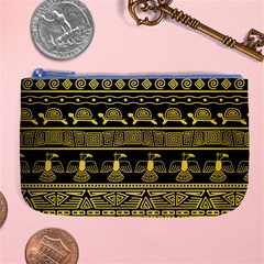 Tribal Gold Seamless Pattern With Mexican Texture Large Coin Purse by Vaneshart