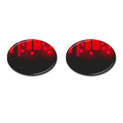Light Neon City Buildings Sky Red Cufflinks (oval) by HermanTelo