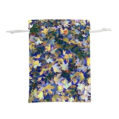 October Leaves In Blue Lightweight Drawstring Pouch (m) by bloomingvinedesign