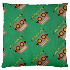 Toy Robot Large Flano Cushion Case (one Side) by Vaneshart