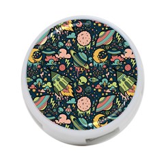Texture Patterns Aliens Rockets Space 4-port Usb Hub (two Sides) by Vaneshart