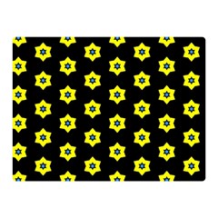 Pattern Yellow Stars Black Background Double Sided Flano Blanket (mini)  by Simbadda
