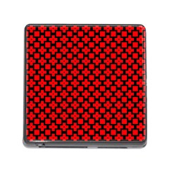 Pattern Red Black Texture Cross Memory Card Reader (square 5 Slot) by Simbadda