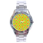 Pattern Texture Seamless Modern Stainless Steel Analogue Watch Front