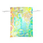 Bubbles Blue Floating Air Lightweight Drawstring Pouch (M) Back