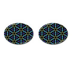 Stained Glass Pattern Church Window Cufflinks (oval) by Simbadda