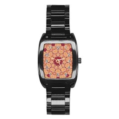 Abstract Art Abstract Background Brown Stainless Steel Barrel Watch by Simbadda