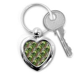 Leaves Seamless Pattern Design Key Chain (heart) by Simbadda