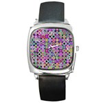 Design Circles Circular Background Square Metal Watch Front