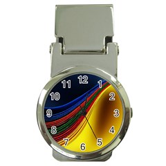 Abstract Spiral Wave Line Color Colorful Yellow Paper Still Life Circle Font Illustration Design Money Clip Watches by Vaneshart