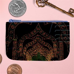 Light Night Christmas Christmas Decoration Symmetry Fantasia Oropesadelmar Castelln Iluminacin Bombi Large Coin Purse by Vaneshart