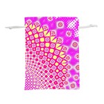 Digital Arts Fractals Futuristic Pink Lightweight Drawstring Pouch (L) Back