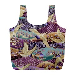 Textile Fabric Cloth Pattern Full Print Recycle Bag (l) by Wegoenart