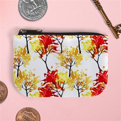Watercolor Painting Autumn Illustration Autumn Tree Mini Coin Purse by Vaneshart