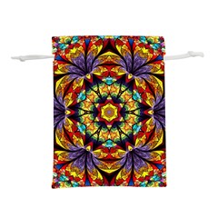 Geometric Pattern Kaleidoscope Art Mirror Image Mosaic Lightweight Drawstring Pouch (s) by Vaneshart