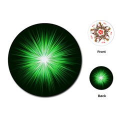 Green Blast Background Playing Cards Single Design (round) by Mariart