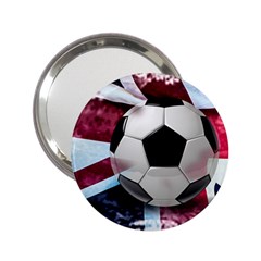 Soccer Ball With Great Britain Flag 2 25  Handbag Mirrors by Vaneshart