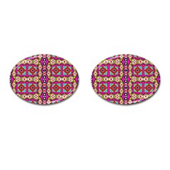 Red Rhombus And Other Shapes                                             Cufflinks (oval) by LalyLauraFLM