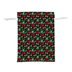 Girl With Green Hair Pattern Brown Floral Lightweight Drawstring Pouch (m) by snowwhitegirl