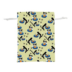Cat And Fishbowl Lightweight Drawstring Pouch (m) by bloomingvinedesign