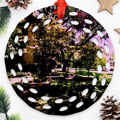 Hot Day In Dallas 3 Ornament (round Filigree) by bestdesignintheworld