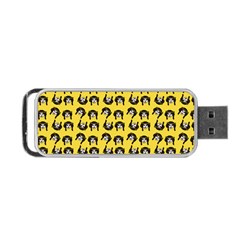 Retro Girl Daisy Chain Pattern Yellow Portable Usb Flash (one Side) by snowwhitegirl