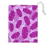 Exotic Tropical Leafs Watercolor Pattern Drawstring Pouch (4XL) Front