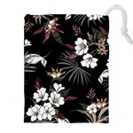 Beautiful Artistic Dark Tropical Pattern Drawstring Pouch (5XL) Front