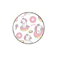 Unicorn Seamless Pattern Background Vector (1) Hat Clip Ball Marker (4 Pack) by Sobalvarro