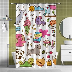 Set Kawaii Doodles Shower Curtain 48  X 72  (small)  by Vaneshart