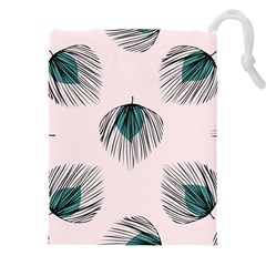 Green Tropical Leaves Seamless Pattern Drawstring Pouch (5xl) by Vaneshart