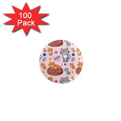 Cat Seamless Pattern 1  Mini Magnets (100 Pack)  by Vaneshart