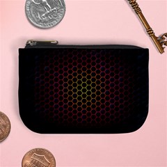Dark Hexagon With Light Fire Background Mini Coin Purse by Vaneshart