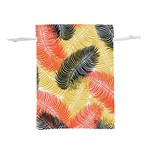 Tropical Seamless Pattern With Exotic Palm Leaves Lightweight Drawstring Pouch (L) Front
