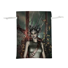 Awesome Fantasy Women With Helmet Lightweight Drawstring Pouch (l) by FantasyWorld7