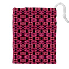 Red Black Abstract Pattern Drawstring Pouch (4xl) by BrightVibesDesign