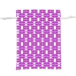 Pink  White  Abstract Pattern  Lightweight Drawstring Pouch (XL) Front