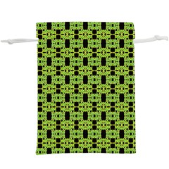 Green Black Abstract Pattern  Lightweight Drawstring Pouch (xl) by BrightVibesDesign