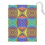 Colorful Circle Abstract White Brown Blue Yellow Drawstring Pouch (4XL) Front