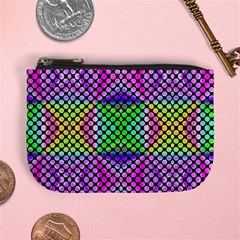 Bright  Circle Abstract Black Pink Green Yellow Mini Coin Purse by BrightVibesDesign