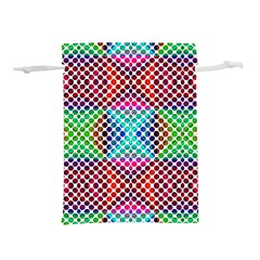 Colorful Circle Abstract White  Red Pink Green Lightweight Drawstring Pouch (m) by BrightVibesDesign